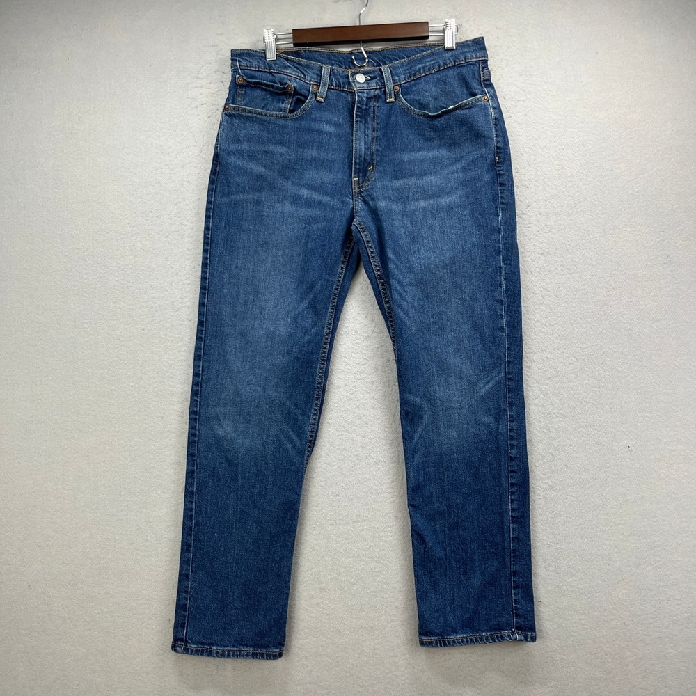 Levis 514 Straight Jeans Mens 34x30 Blue Denim Pants Stretch Work Street Utility